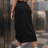 Elastic High Waist Front Wrap Midi Skirt - Image 2
