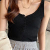 2022 Summer Casual Slim Buttons Ladies Knitted Tank Tops - Image 8