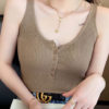2022 Summer Casual Slim Buttons Ladies Knitted Tank Tops - Image 12