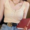 2022 Summer Casual Slim Buttons Ladies Knitted Tank Tops - Image 7
