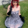 Strapless Frill Off Shoulder Sexy Lace Dress - Image 3
