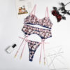 3 Pieces Push Up Embroidery Lingerie For Woman - Image 3