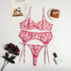3 Pieces Push Up Embroidery Lingerie For Woman - Image 7