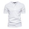 100% Cotton Henry Collar T Shirt Men - Image 8