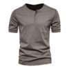 100% Cotton Henry Collar T Shirt Men - Image 9