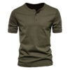 100% Cotton Henry Collar T Shirt Men - Image 12