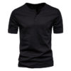 100% Cotton Henry Collar T Shirt Men - Image 7