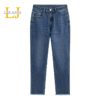 2022 Summer Plus Size Capri Fashion Bleached Jeans