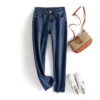 2022 Summer Plus Size Capri Fashion Bleached Jeans - Image 4
