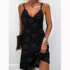 Feather Printed Mini Sling Dress - Image 12