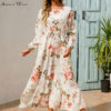 Summer Casual O Neck Long Sleeve Dress - Image 2