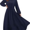 Summer Casual O Neck Long Sleeve Dress - Image 26