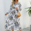 Summer Casual O Neck Long Sleeve Dress - Image 13