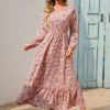 Summer Casual O Neck Long Sleeve Dress - Image 6