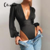 Elastic Casual Party Bodysuits