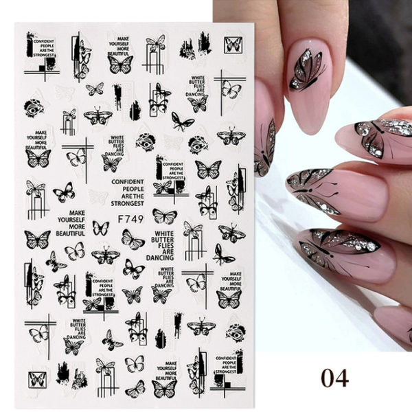 1 Sheet Blue Butterfly 3d Nail Stickers - Image 19