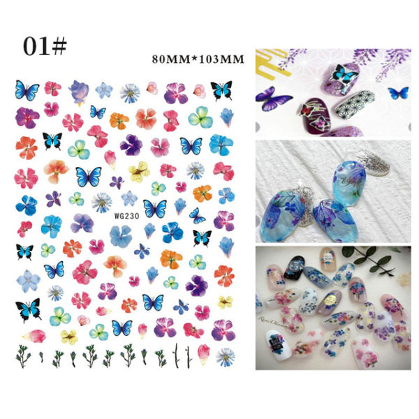 1 Sheet Blue Butterfly 3d Nail Stickers - Image 22