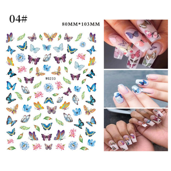 1 Sheet Blue Butterfly 3d Nail Stickers - Image 23