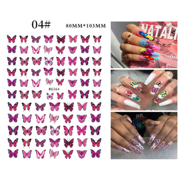 1 Sheet Blue Butterfly 3d Nail Stickers - Image 29