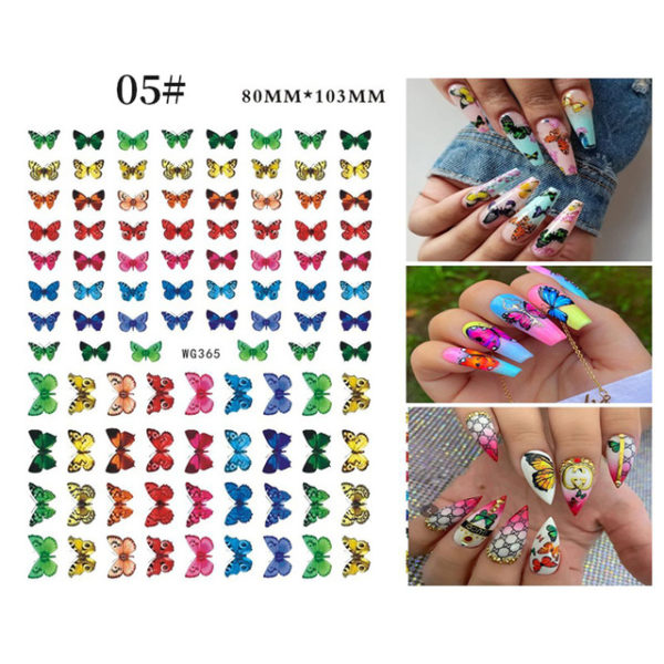 1 Sheet Blue Butterfly 3d Nail Stickers - Image 30