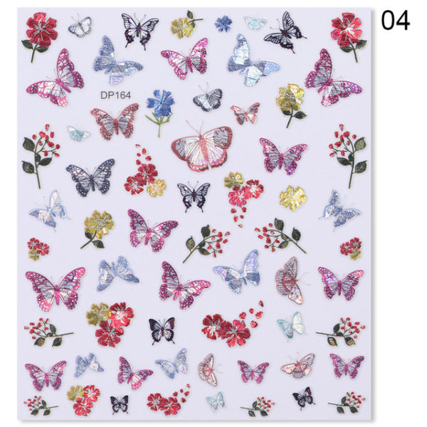 1 Sheet Blue Butterfly 3d Nail Stickers - Image 35