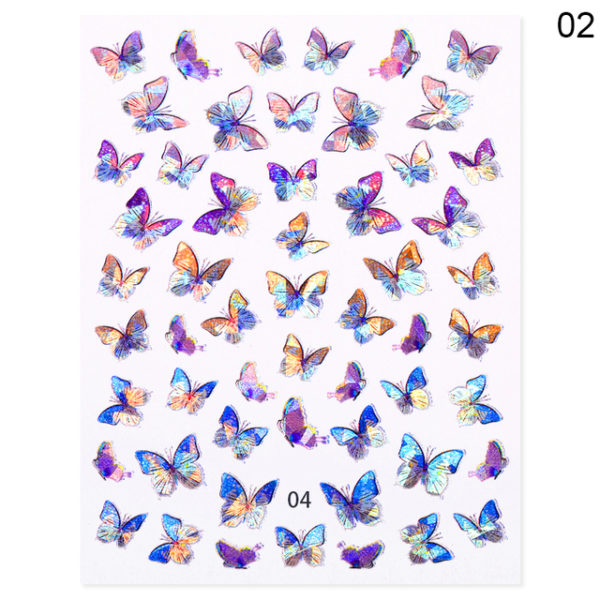 1 Sheet Blue Butterfly 3d Nail Stickers - Image 38