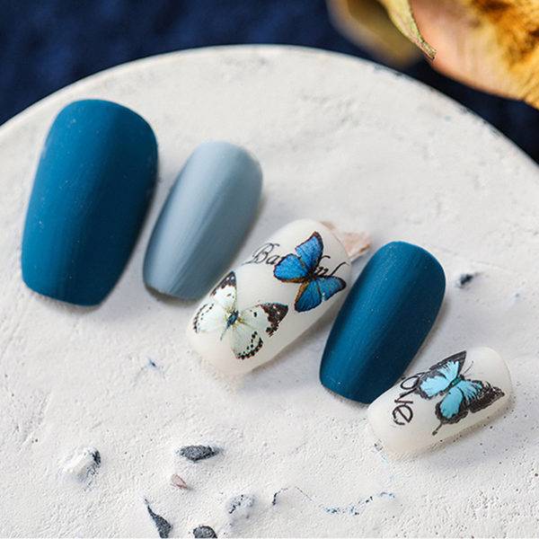 1 Sheet Blue Butterfly 3d Nail Stickers - Image 5