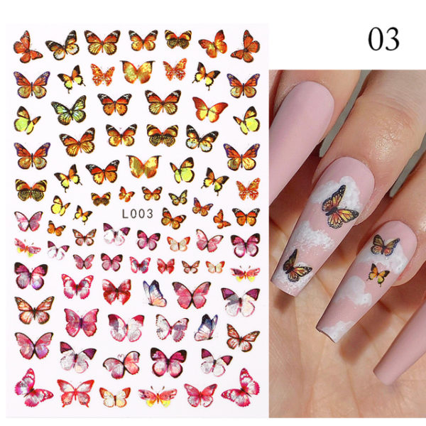 1 Sheet Blue Butterfly 3d Nail Stickers - Image 11