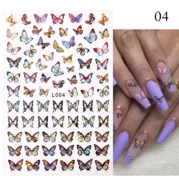 1 Sheet Blue Butterfly 3d Nail Stickers - Image 12