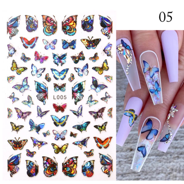 1 Sheet Blue Butterfly 3d Nail Stickers - Image 13