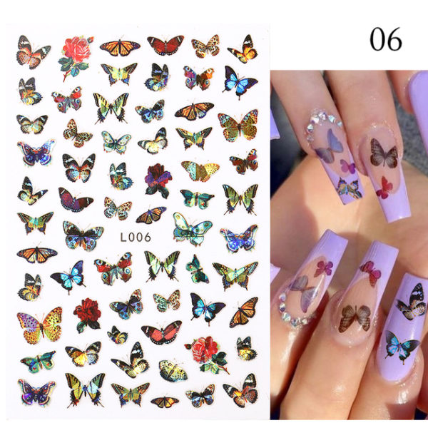 1 Sheet Blue Butterfly 3d Nail Stickers - Image 14