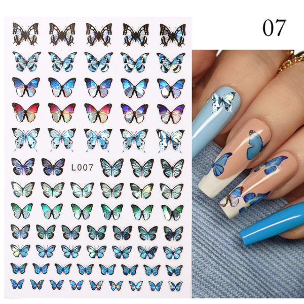 1 Sheet Blue Butterfly 3d Nail Stickers - Image 15