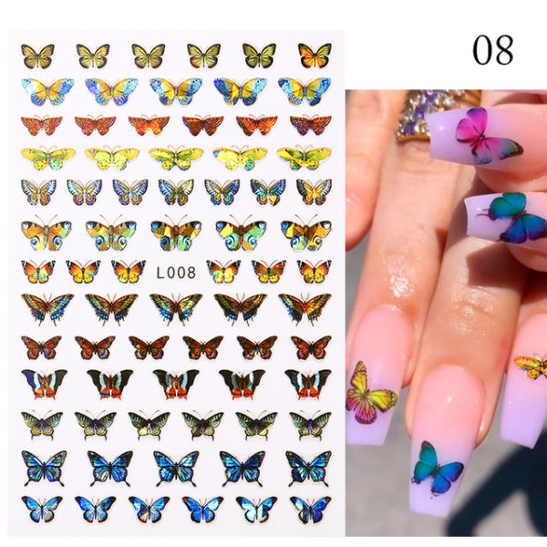 1 Sheet Blue Butterfly 3d Nail Stickers - Image 16