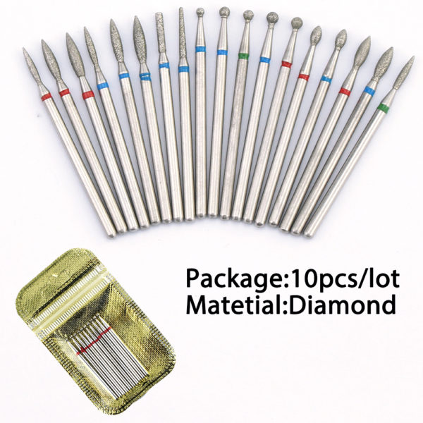 10pcs Diamond Milling Cutter - Nail Drill Accessories & Bits - Image 6