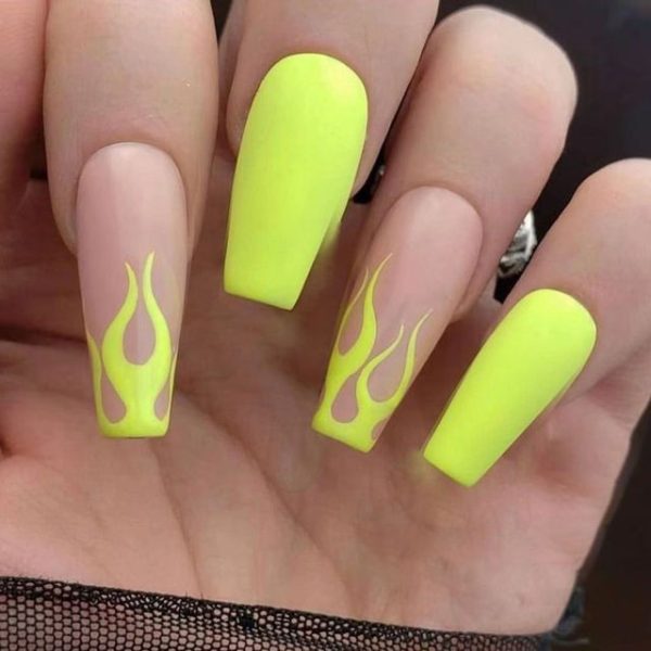 24Pcs/Box Charming Pink Flame False Nails - Image 44