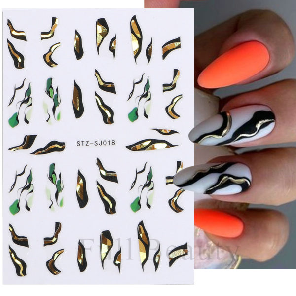 Geometric Lines Nails Stickers - Image 3