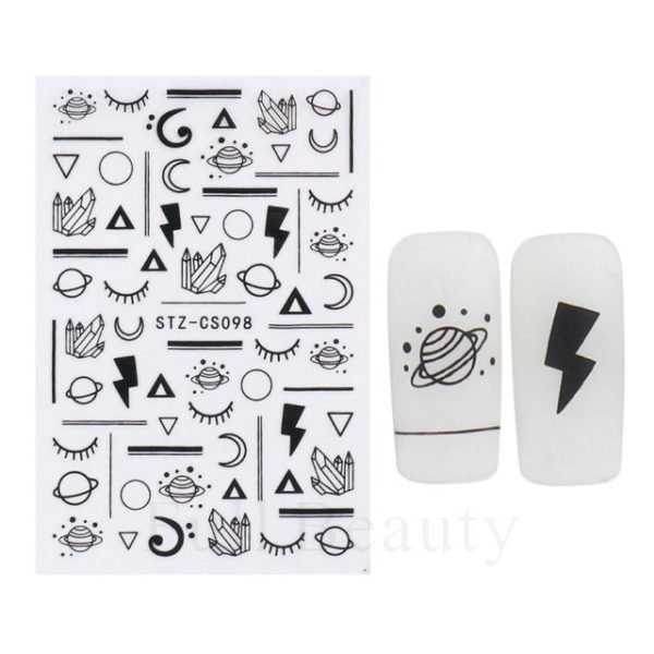 Geometric Lines Nails Stickers - Image 36