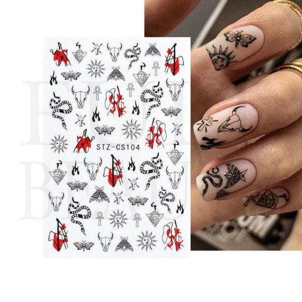 Geometric Lines Nails Stickers - Image 40